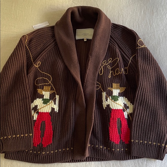 The Great. The Collectors Lasso Lodge Cardigan in Umber. Size 2. - Picture 3 of 9